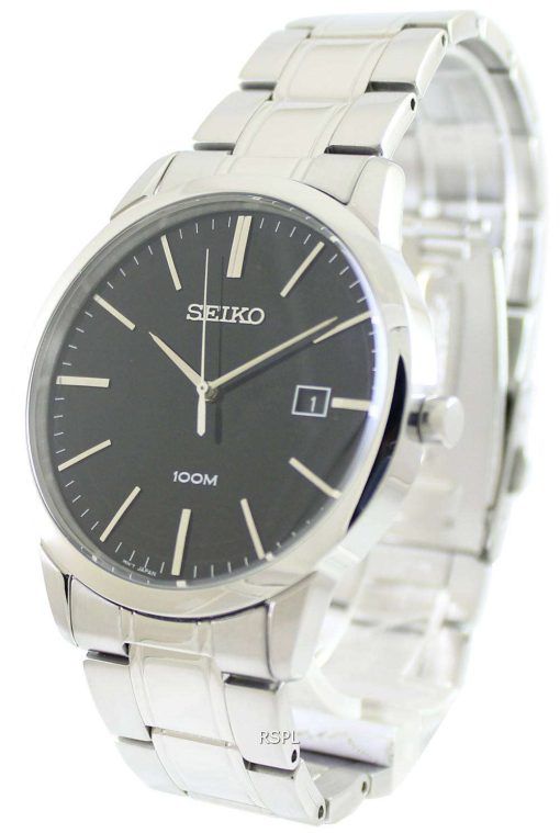 Seiko Quartz Black Dial SGEH09P1 SGEH09P Mens Watch