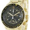 Seiko Alarm Chronograph Pilots Flightmaster Gold Plated SNA414P1 Watch