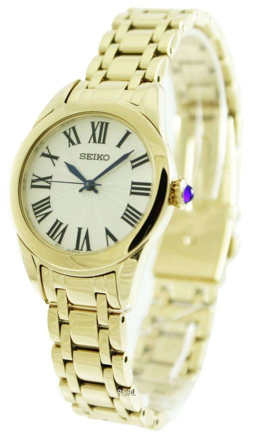 Seiko Gold Tone Quartz SRZ384P Womens Watch