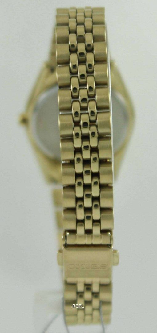 Seiko Solar Gold Tone Swarovski Crystals SUP096P1 SUP096P Womens Watch