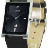 Citizen Quartz Black Dial Leather Strap BG5080-05E Womens Watch