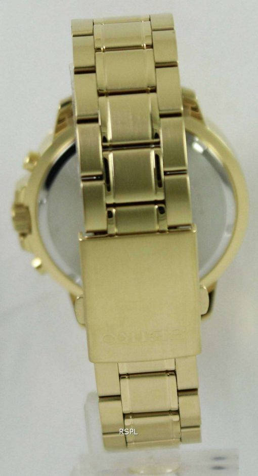 Seiko Chronograph Quartz Gold Tone Dial SKS450P1 SKS450P SKS450 Mens Watch