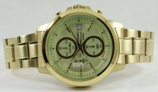 Seiko Chronograph Quartz Gold Tone Dial SKS450P1 SKS450P SKS450 Mens Watch