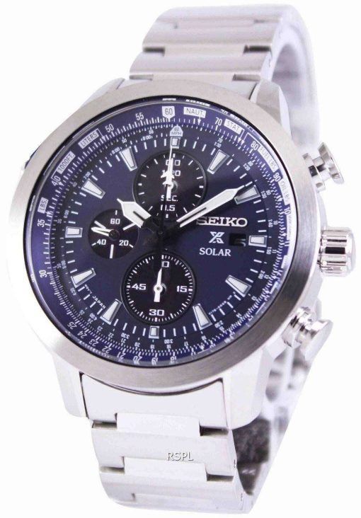 Seiko Prospex Sky Solar Chronograph Pilots SSC347P1 SSC347P Mens Watch