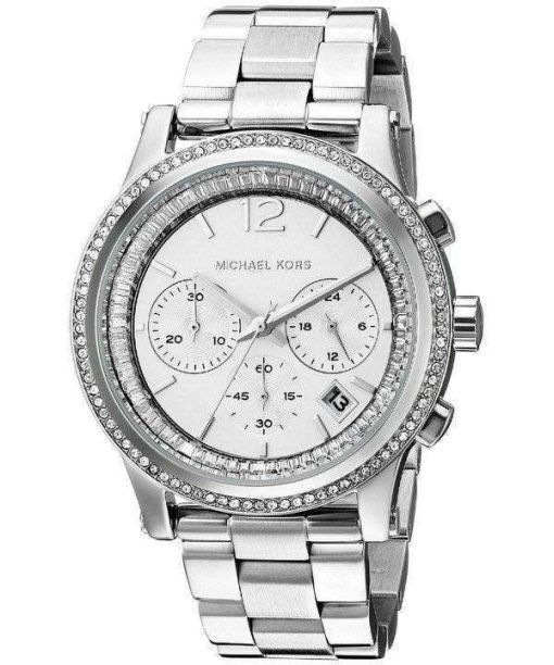 Michael Kors Heidi Chronograph Crystal Silver Dial MK6062 Womens Watch