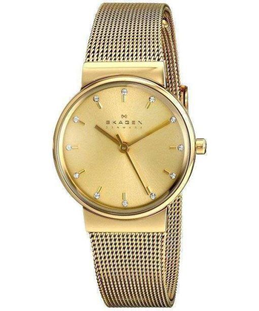 Skagen Ancher Champagne Dial Gold-Plated Mesh Bracelet SKW2196 Womens Watch