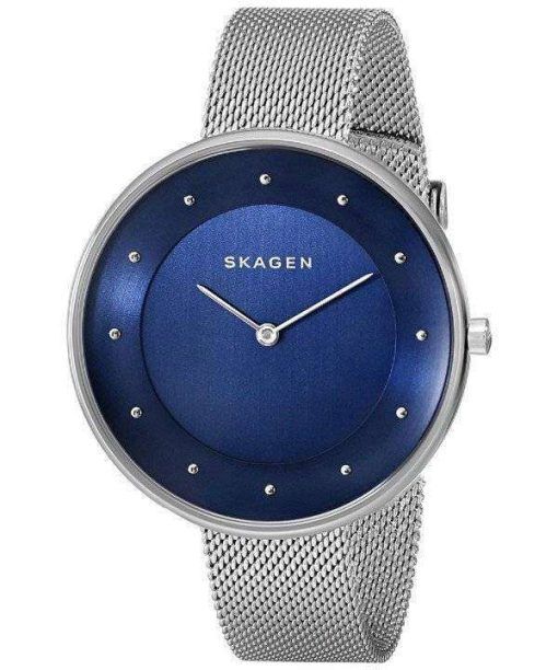 Skagen Gitte Blue Dial Stainless Steel Mesh Bracelet SKW2293 Womens Watch