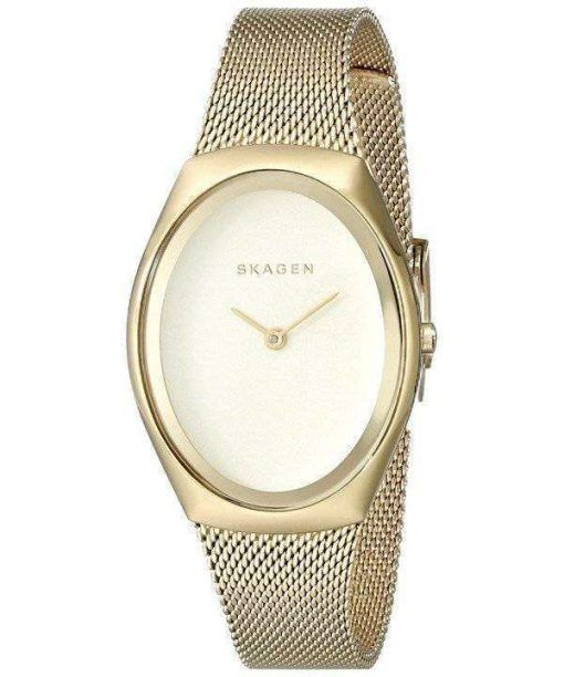 Skagen Madsen Matte Gold Dial Gold-Tone Mesh Bracelet SKW2298 Womens Watch