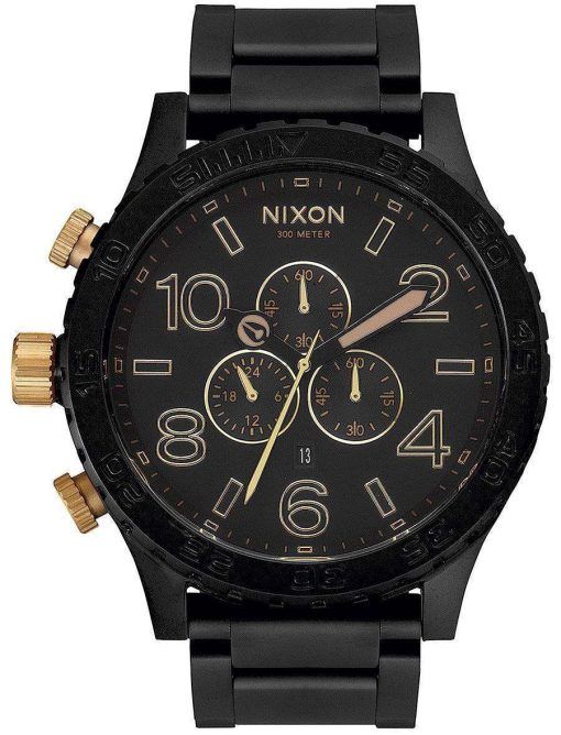 Nixon Matte Black Chronograph 300M A083-1041-00 Mens Watch