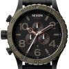 Nixon Matte Black Industrial Green Chronograph 300M A083-1530-00 Mens Watch