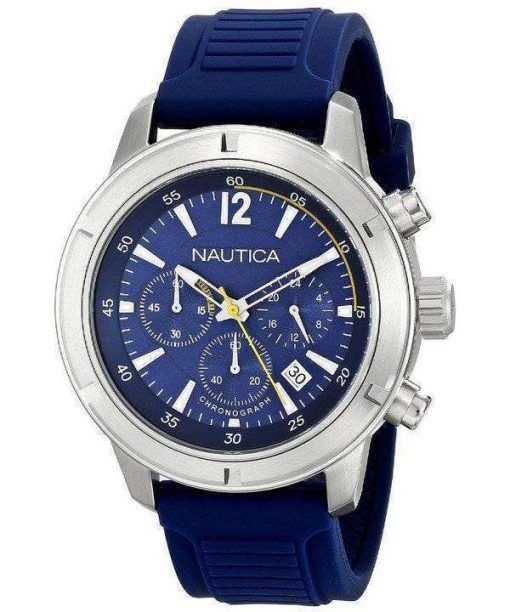 Nautica Chronograph Blue Dial Silicone Strap A17652G Men's Watch