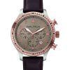 Nautica Chronograph Grey Dial Brown Leather Strap A17656G Men's Watch