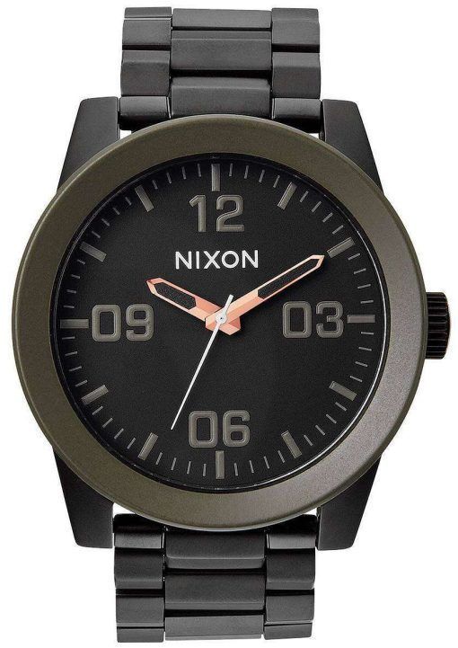 Nixon Corporal SS Matte Black Industrial Green A346-1530-00 Mens Watch