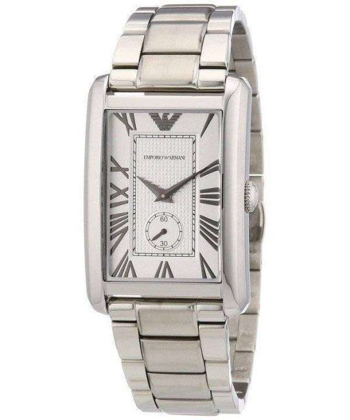 Emporio Armani Classic Rectangle Shape Silver Tone AR1607 Mens Watch