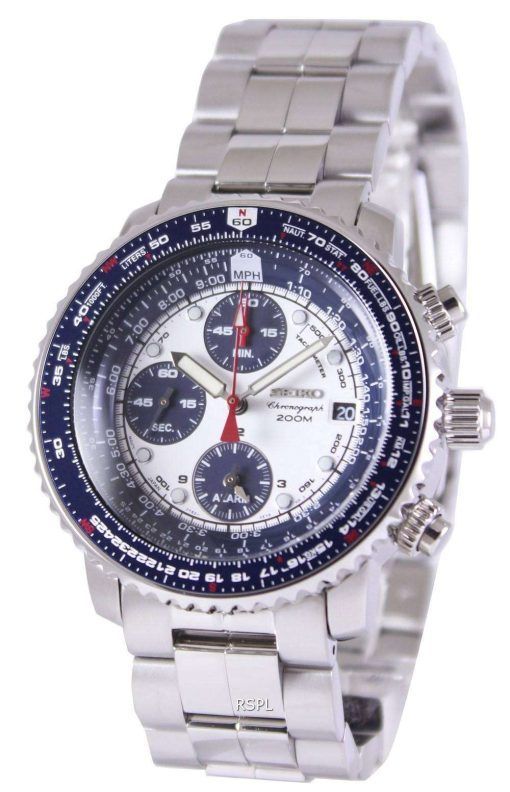 Seiko Flight Alarm Chronograph Pilot's SNA413P1 SNA413P SNA413 Mens Watch