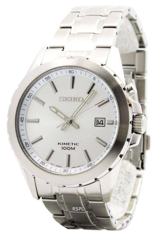 Seiko Kinetic Silver Dial 100M SKA693P1 SKA693P Mens Watch