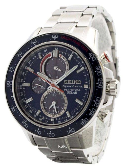 Seiko Sportura Solar Chronograph Perpetual SSC355P1 SSC355P Mens Watch