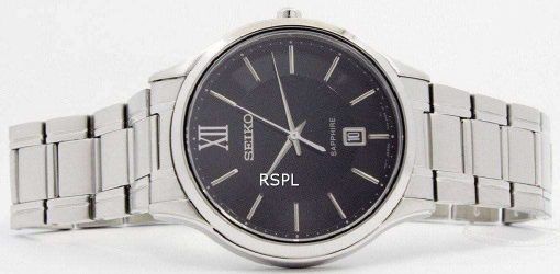 Seiko Quartz Sapphire Glass Black Dial SGEH53P1 SGEH53P Mens Watch