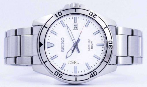 Seiko Quartz Sapphire Glass White Dial SGEH59 SGEH59P1 SGEH59P Mens Watch