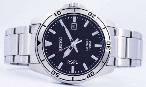 Seiko Quartz Sapphire Glass Black Dial SGEH63 SGEH63P1 SGEH63P Mens Watch