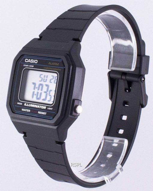 Casio 클래식 조명 기 크로 노 그래프 알람 W-217 H-1AV W217H-1AV 남자 시계