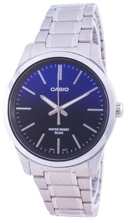 Casio Analog Blaues Zifferblatt Edelstahl Quarz MTP-E180D-2A MTPE180D-2 Herrenuhr