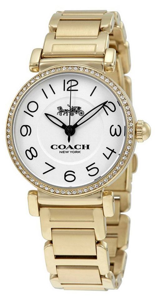 Coach Madison Crystal Accents Gold Tone 스테인리스 스틸 쿼츠 14502855 여성용 시계