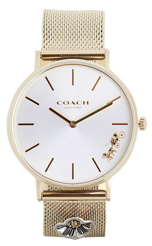 Coach 페리 은 다이얼 Gold Tone 스테인레스 스틸 쿼츠 14503337 여성용 시계