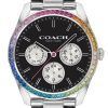 Coach Preston Rainbow 검은색 다이얼 Crystal Accents 쿼츠 14503469 여성용 시계