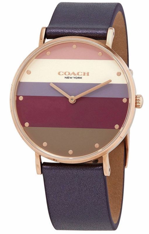 Coach Perry Multicolor 다이얼 가죽 스트랩 쿼츠 14503470 여성용 시계