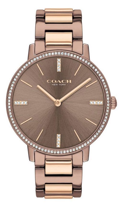 Coach Audrey Crystal Accents Two Tone 스테인리스 스틸 쿼츠 14503502 여성용 시계