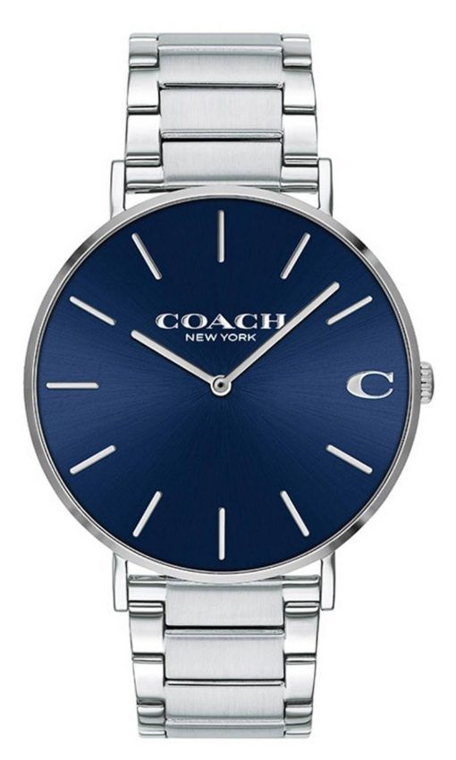 Coach Charles Blue 다이얼 스테인리스 스틸 쿼츠 14602429 남성용 시계