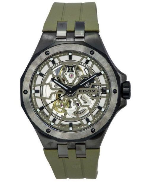 Edox Delfin Mecano 그린 스켈레톤 다이얼 오토매틱 다이버 85303357GNCAVVONB 200M 남성용 시계