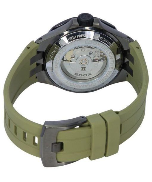 Edox Delfin Mecano 그린 스켈레톤 다이얼 오토매틱 다이버 85303357GNCAVVONB 200M 남성용 시계