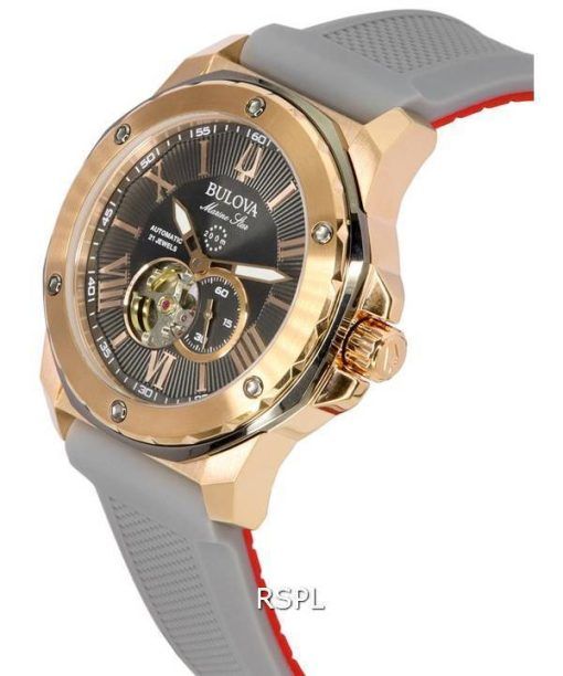 Bulova Marine Star Open Heart 다이얼 오토매틱 다이버 98A228 200M 남성용 시계