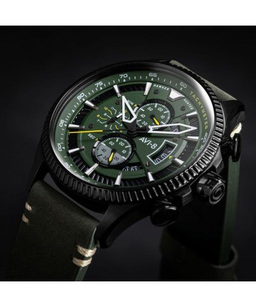 AVI-8 Hawker Hunter Avon 크로노 그래프 Charcoal Green 다이얼 쿼츠 AV-4064-02 남성용 시계