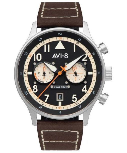 AVI-8 Hawker Hurricane Carey Dual Time Manston 블랙 다이얼 쿼츠 AV-4088-01 남성용 시계