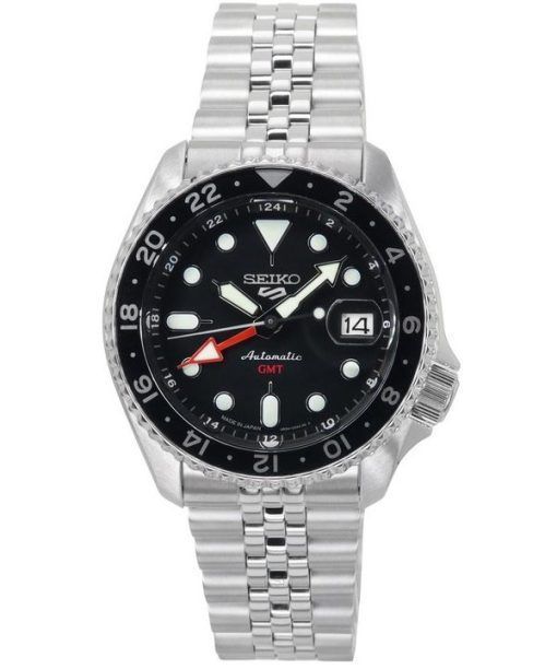 세이코 5 스포츠 SKX 스포츠 스타일 GMT 스테인레스 스틸 블랙 다이얼 오토매틱 SSK001J1 100M 남성용 시계