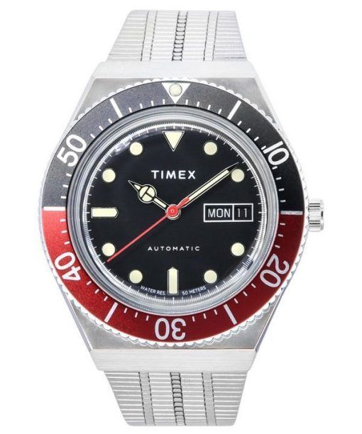 Timex Q-Series M79 스테인레스 스틸 블랙 다이얼 오토매틱 TW2U83400 남성용 시계