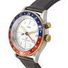 Timex Waterbury Traditional GMT 가죽 스트랩 화이트 다이얼 쿼츠 TW2U99100 100M 남성용 시계