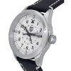 Luminox Air Pilot P-38 Lightning GMT 블랙 가죽 스트랩 화이트 다이얼 스위스 쿼츠 XA.9527 100M 남성용 시계