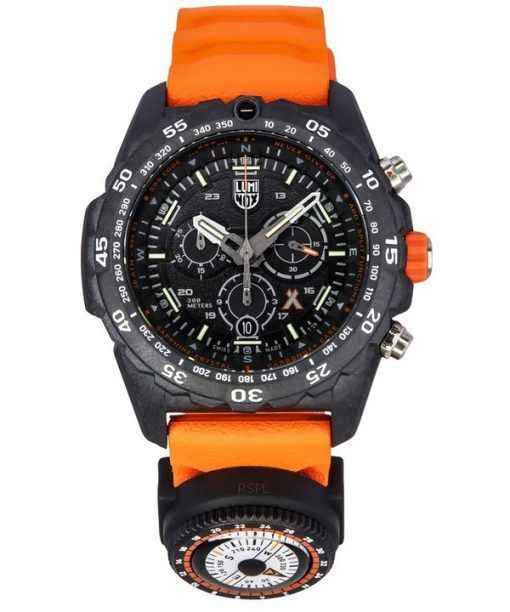 Luminox Bear Grylls Survival Master Series 크로노그래프 블랙 다이얼 스위스 쿼츠 다이버&#39,s XB.3749 300M 남성용 시계 With Compass