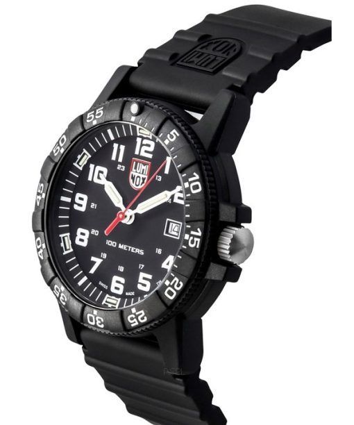 Luminox Leatherback SEA Turtle 자이언트 폴리우레탄 스트랩 블랙 다이얼 스위스 쿼츠 XS.0321.L 100M 남성용 시계