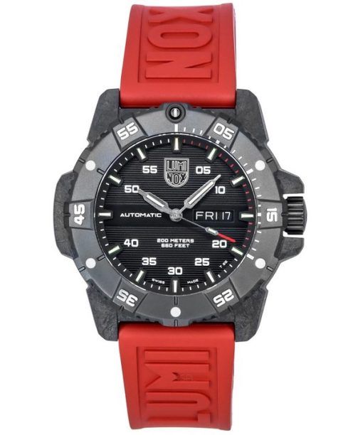 Luminox Master Carbon Seal 고무 스트랩 블랙 다이얼 스위스 오토매틱 다이버 XS.3875 200M 남성용 시계