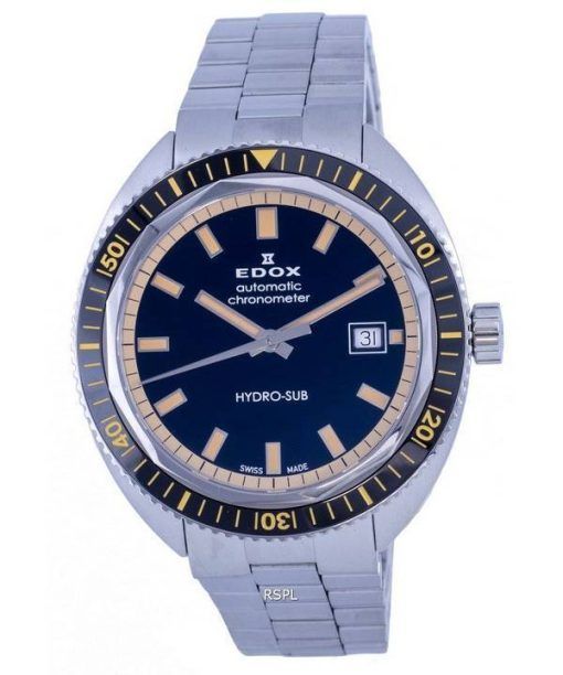 Edox Hydro-Sub Diver's 스테인레스 스틸 검은색 다이얼 오토매틱 801283NBMNIB 300M 남성용 시계