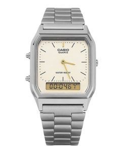 Casio 빈티지 아날로그 디지털 그레이 이온 도금 쿼츠 AQ-230GG-9A 남성용 시계