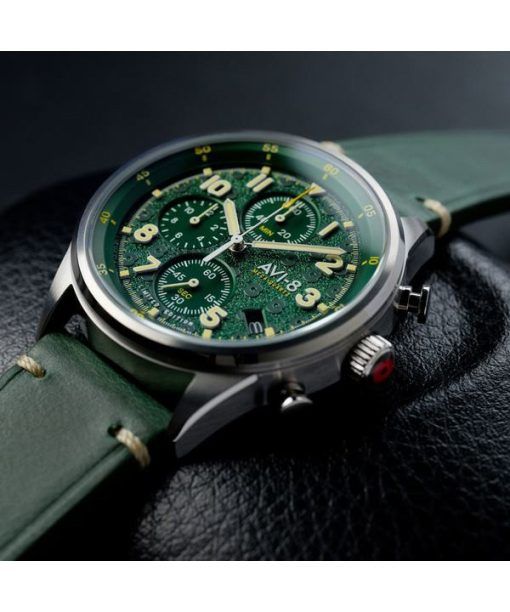 AVI-8 플라이보이 Royal British Legion Tri-Service 크로노그래프 Limited Edition Marlborough Lines Green 다이얼 쿼츠 AV-4102-RBL-03 남성