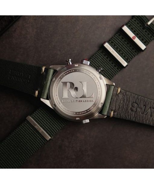 AVI-8 플라이보이 Royal British Legion Tri-Service 크로노그래프 Limited Edition Marlborough Lines Green 다이얼 쿼츠 AV-4102-RBL-03 남성