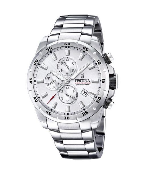 Festina Chrono Sport 스테인레스 스틸 실버 다이얼 쿼츠 F20463-1 100M 남성용 시계