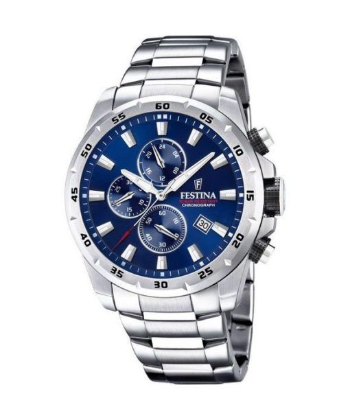 Festina 스포츠 크로노그래프 스테인레스 스틸 블루 다이얼 쿼츠 F20463-2 100M 남성용 시계